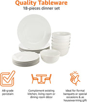 18-Piece Dinnerware Set, Service for 6, White