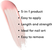 5 in 1 Builder Base Strengthening Gel 15Ml, UV/LED Nail Polish Coat for Hard Strong Nails Tips & Extensions, for Nail Art Decoration, Decals & Jewels, Professional Manicure Repair (Light Pink)