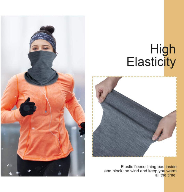 Winter Neck Warmer Fleece Windproof Neck Gaiter Snood for Men Women Cold Weather Face Scarf Headwear for Skiing Running Cycling