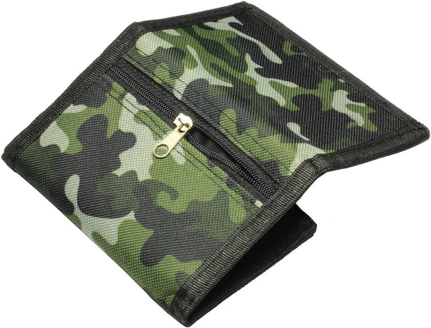 RFID Slim Camouflage Wallet for Kids/Trifold Wallets for Men/Mini Trifold Coin Purse with Zipper for Kids - Blue