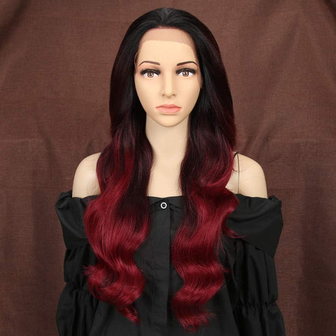 Lace Front Wig Synthetic 26 Inches 13X4 Lace Wavy Wig Free Part Wig for Women Heat Resistant Fiber