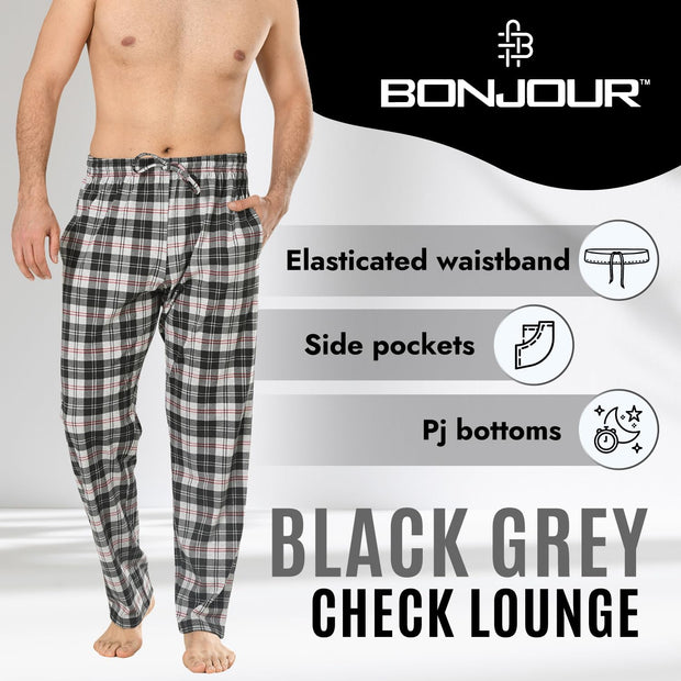 Men'S Long Lounge Wear Pants Nightwear (Two Pack) Pyjama Bottoms Sleepwear