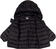 Kids Puffer Jacket Winter Hooded Coat Padded Jacket Lightweight Outerwear Boys Girls Outfits Black 3-4 Years