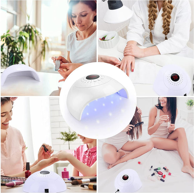 Led UV Nail Lamp 54W Nail Dryer Gel Nail Curing Lamp UV Light for Gel Nails Polishes with USB 3 Timer Auto Sensor