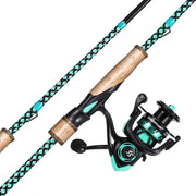 Spinning Rod and Fishing Reel Combo,Fast Action 2 Section Fishing Pole with Spinning Reel for Saltwater and Freshwater