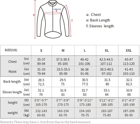 Men'S Cycling Jersey Long Sleeve Cycling Top with 3 Deep Pockets 6030