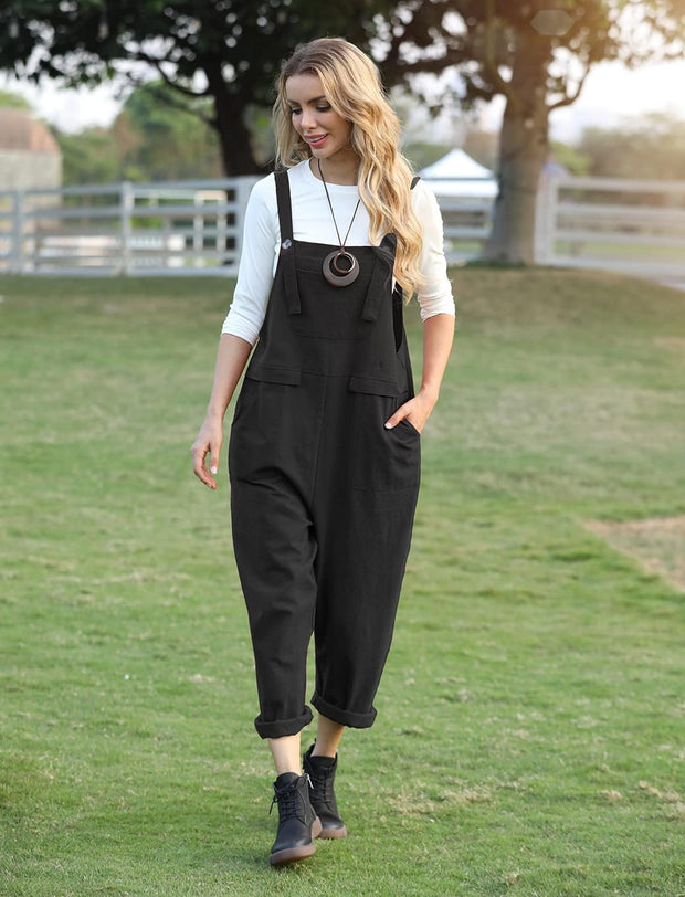 Women'S Dungarees Loose Casual Sleeveless Overall Long Jumpsuit Playsuit Dungarees PV9UK