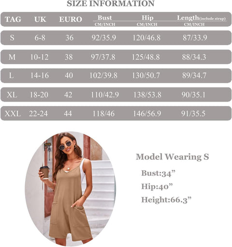 Baggy Jumpsuits for Women Uk Hot Shot Onesie Stretchy Jersey Playsuit Casual Loose Sleeveless Romper Summer Beach Boho Overall for Holiday Travel