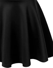 Women'S Plain Skater Skirt Basic A-Line Stretchy Flared Mini Flowy Skirt Multiple Colours plus Size Curve 8-22