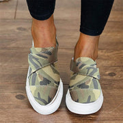 Loafers for Women Comfortable Slip on Dress Shoes Ladies Casual Flat Vulcanize Shoes anti Slip Beach Slippers Walking Canvas Sneakers (Color : Camouflage, Size : 6 UK)