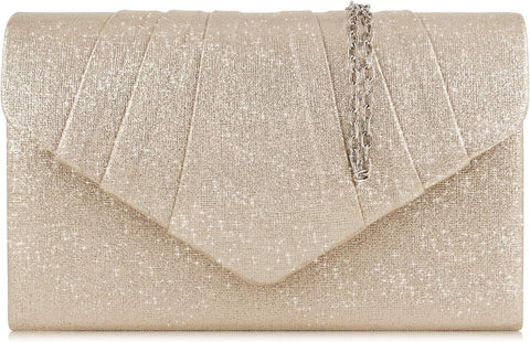 Women Clutch Bag Suede Pleated Envelope Bag Stylish Evening Bag