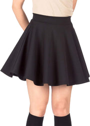 Women'S Plain Skater Skirt Basic A-Line Stretchy Flared Mini Flowy Skirt Multiple Colours plus Size Curve 8-22