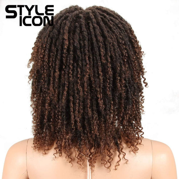 6" Short Dreadlock Wig Twist Wigs for Black Women Short Curly Synthetic Wigs (6", TT1B/30)