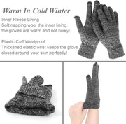 Winter Warm Gloves, Touchscreen Knitted Gloves, anti Slip Thermal Windproof Driving Running Cycling Gloves for Men Women