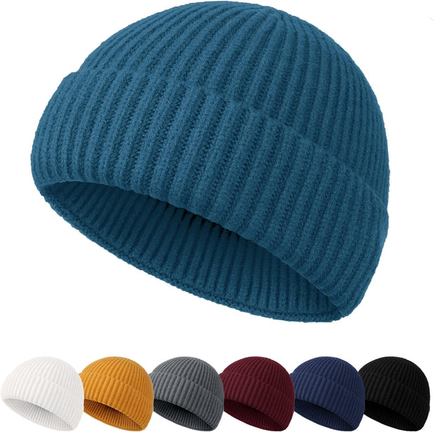 Beanie Hat Men - Fisherman Beanie Trawler Beanie Knitted Cuffed Winter Hat Skullcap Gifts for Men UK