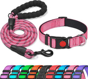 Reflective Dog Collar Padded with Soft Neoprene Breathable Adjustable Nylon Dog Collars for Small Medium Large Dogs