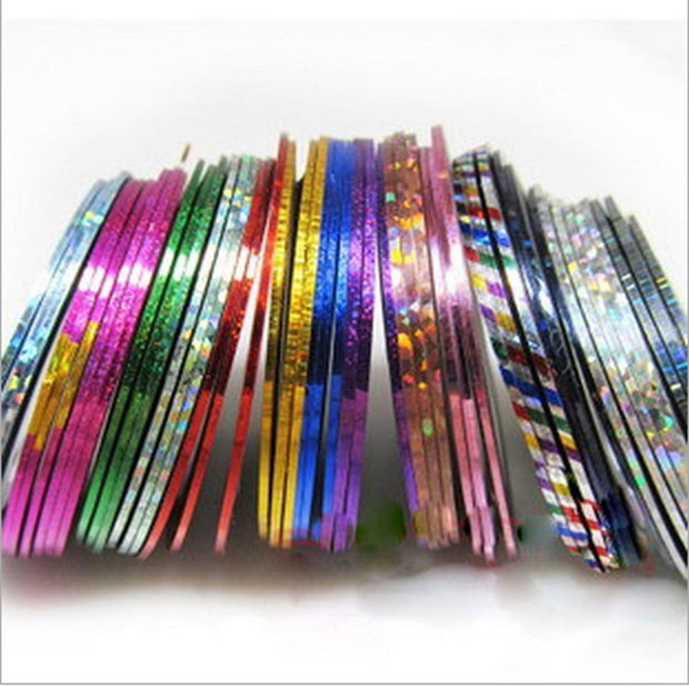 12Pcs Mixed Colours Pretty Rolls Striping Tape Line Nail Art Decoration Sticker