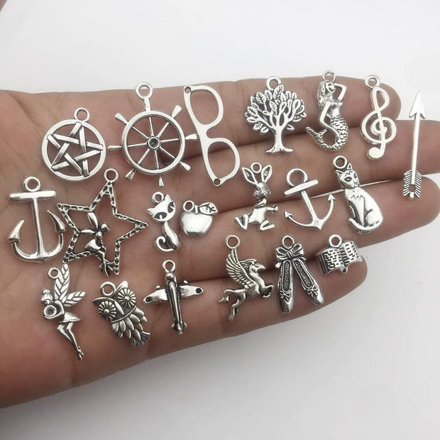 Wholesale Bulk Lots 200Pcs Tibetan Silver Charms Pendant Fitting for DIY Necklace Bracelet Earrings Jewellery Making Accessories WM332