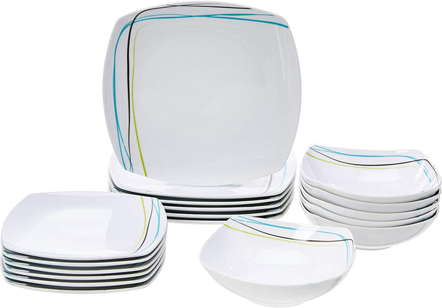 18-Piece Dinnerware Set, Service for 6, White