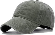 Men Women Washed Cotton Low Profile Distressed Vintage Baseball Cap Plain Adjustable Dad Hat