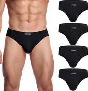 Men'S Modal Briefs Underwear Soft Microfibre Underpants No Front Silky Touch Slips Covered Waistband Multipack