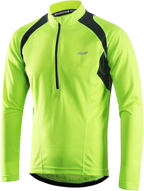 Cycling Jersey Mens Long Sleeve MTB Jersey Half Zipper Cycling Clothing 6031