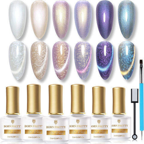 Reflective Glitter Gel Polish Holographics Reflective Gel Nail Polish Sparkly Shiny Disco DJ LED Gel Gift Set for Women