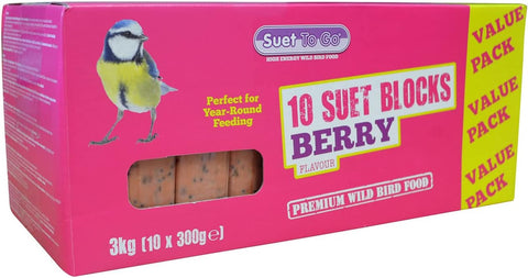 Mealworm Suet Block Wild Bird Treat, 300 G ( Pack of 10)