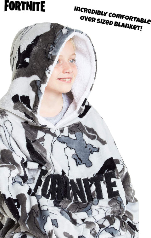 Hoodie for Boys, Oversized Hoodie Sweatshirt Blanket, Super Soft Fleece Dressing Gown, Warm Comfortable Hooded Robe, Gifts for Gamers Boys Girls Teens 7-14 Years