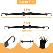 4 Pcs Rok Straps,Motorcycle Bike Rack Cargo Luggage Strap,Long Bungee Cords with Hooks,Motorcycle Cargo Net, Rubber Elastic Strap with Hooks for Bicycle Motorcycle Helmet Luggage Racks(3 Sizes)