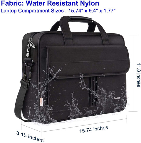 Laptop Bag 15.6 Inch, Business Laptop Bags for Men Messenger Bag Briefcase Office Bag 15 Inch Laptop Bags for Women Laptop Carry Case Computer Document Bag for Work, School, Uni, Black