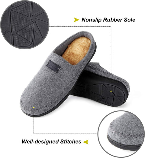 Men'S Fuzzy Warm Memory Foam Moccasin House Slippers Indoor Outdoor