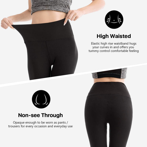 High Waisted Leggings for Women, Buttery Soft Elastic Opaque Tummy Control Leggings,Plus Size Workout Gym Yoga Stretchy Pants