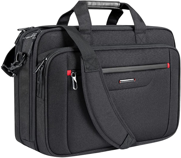 Laptop Briefcase Premium Laptop Case Fits 17.3 Inch Laptop Shoulder Bag Water-Repellent Messenger Bag for Men/Women Travel/Business/Black