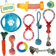 Puppy Chew Toys from 8 Weeks Small Puppy Natural Cotton Interactive 10Pcs Indestructible Tough Dog Rope Toys for Strong Dogs