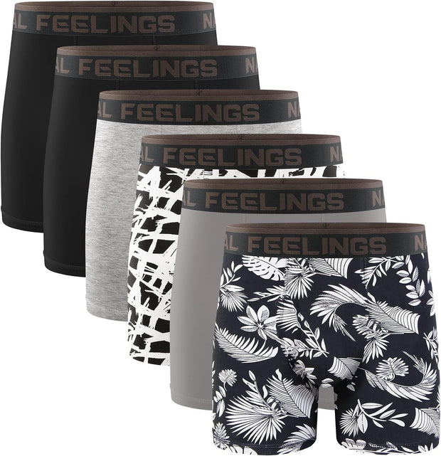 Boxer Shorts Mens Underwear Cotton Full Rise Boxer Briefs with Open Fly S M L XL XXL