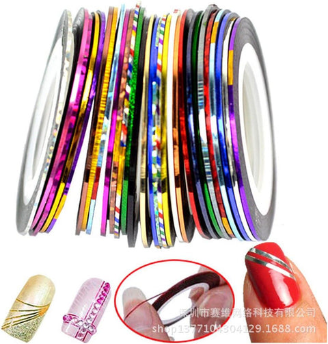 12Pcs Mixed Colours Pretty Rolls Striping Tape Line Nail Art Decoration Sticker