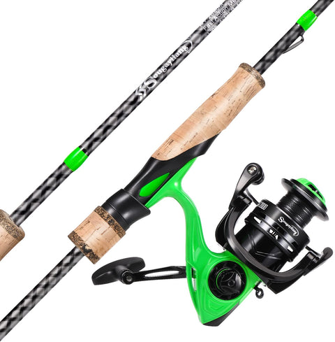 Spinning Rod and Fishing Reel Combo,Fast Action 2 Section Fishing Pole with Spinning Reel for Saltwater and Freshwater