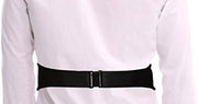 Made in Italy Men'S Black Leather Cummerbund Tuxedo Belt,