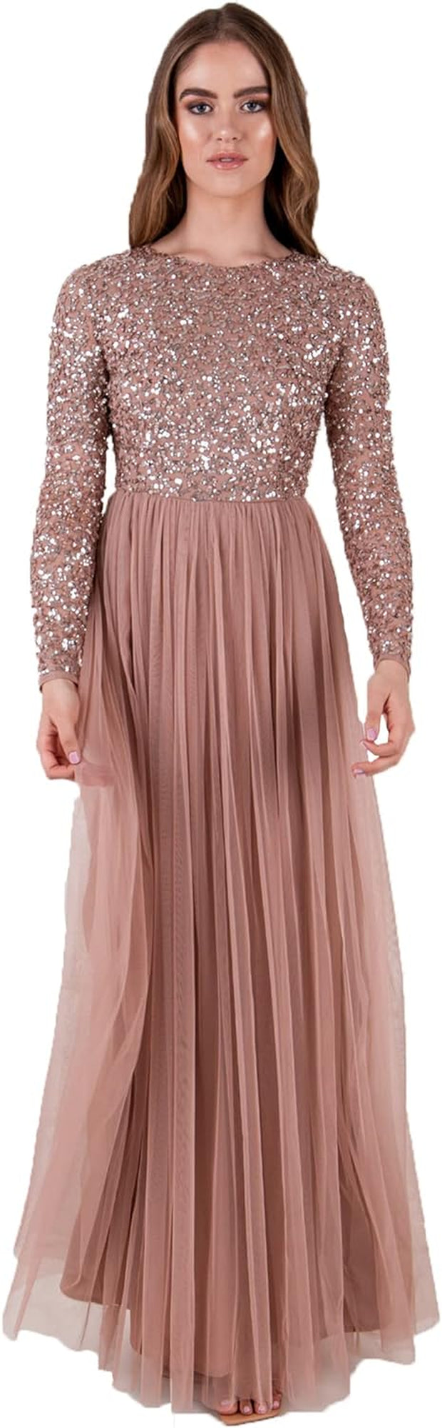 Women'S Maya Embellished Long Sleeve Maxi Dress Bridesmaid