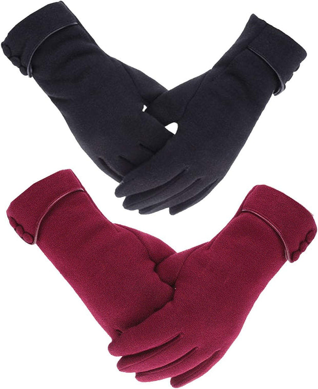 Womens Lady Winter Warm Gloves Touch Screen Phone Windproof Lined Thick Gloves