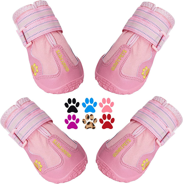 Dog Shoes for Large Dog, Medium Dogs Boots & Paw Protectors for Winter Snowy Day, Summer Hot Pavement, Waterproof in Rainy Weather, Outdoor Walking, Indoor Hardfloors anti Slip Sole Black Size 6