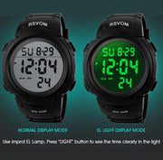 Mens Digital Watches, 5 ATM Waterproof Sport Watch with Alarm/Stopwatch Black Big Face Running Military Wrist Watch with LED Backlight for Men by