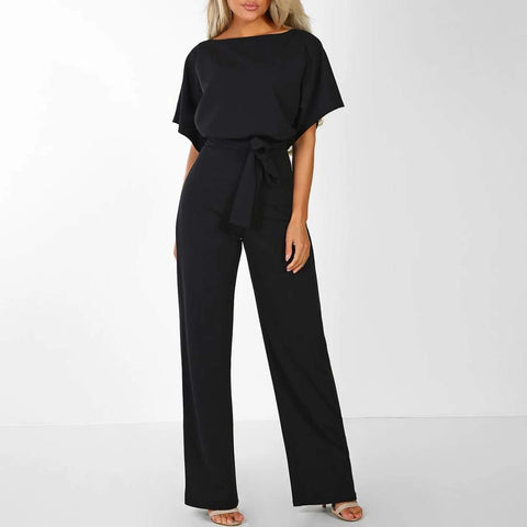 Women Pockets Long Sleeve Playsuit Clubwear Straight Leg Jumpsuit with Belt Womens Baggy Dungarees Long Playsuit plus Size Pants/Dress Rompers UK Size 6-26