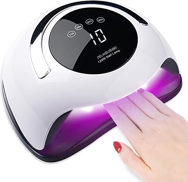 UV LED Nail Lamp,  Salon Quality Professional Gel Nail Polish Lamp, Faster Nail Dryer with LCD Touch Screen, 4 Timer Setting, Automatic Sensor Nail Art Design Tools for Fingernail and Toenail