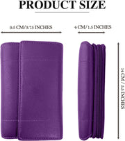 Purses for Women, Real Leather RFID Protection Small Purse Wallet with Card and Zip Coin Pockets (Purple)