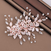 Wedding Hair Clips Fashion Elegant Ladies Rhinestone Rose Gold Hair Pins Ladies Pearl Hair Accessories Clip Wedding Bridal Headpiece Weeding Accessories