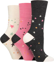 SOCKSHOP Ladies Soft Top Patterned and Striped Soft Breathable Bamboo Socks in a Multipack of 3