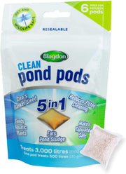 Clean Pond Pods, Clears Blanket Weed, Reduces Filter Cleaning, Feeds Aquatic Plants, Eats Pond Sludge, Removes Chlorine, Makes Tap Water Safe, Pet & Wildlife Safe (Pack of 6 Pods)