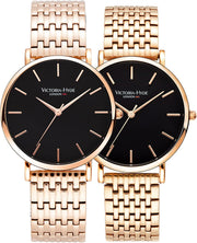 Women Men Couple Watches Analog Quartz Detachable Genuine Leather Strap/Stainless Steel Mesh Band